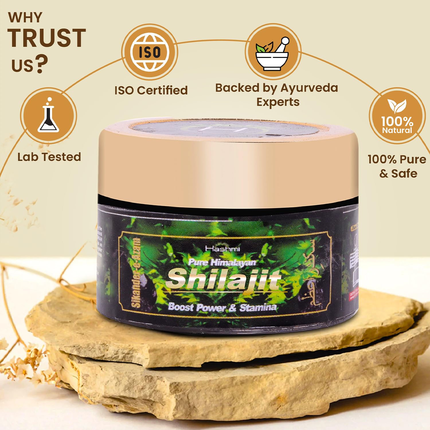 Hashmi Sikander E Azam Pure Himalayan Shilajit Resin, 10g