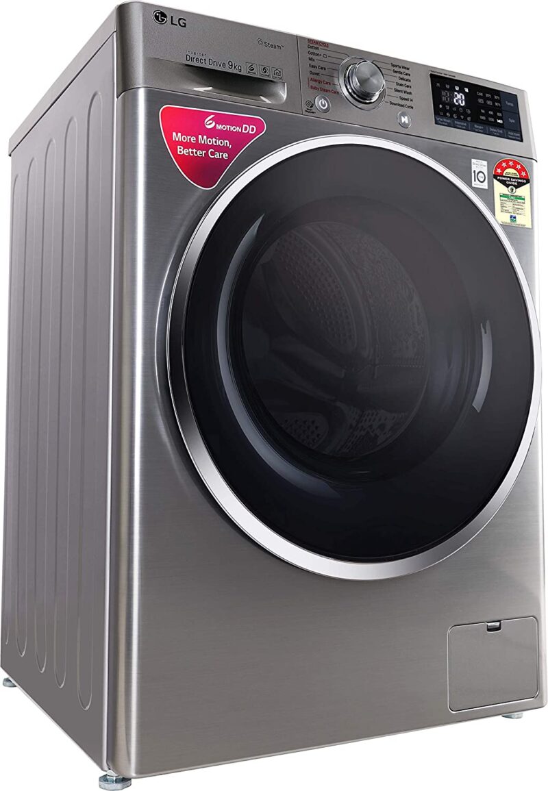 LG 9 kg 5 Star Fully Automatic Front Load with In-built Heater Grey  (FHT1409ZWS)