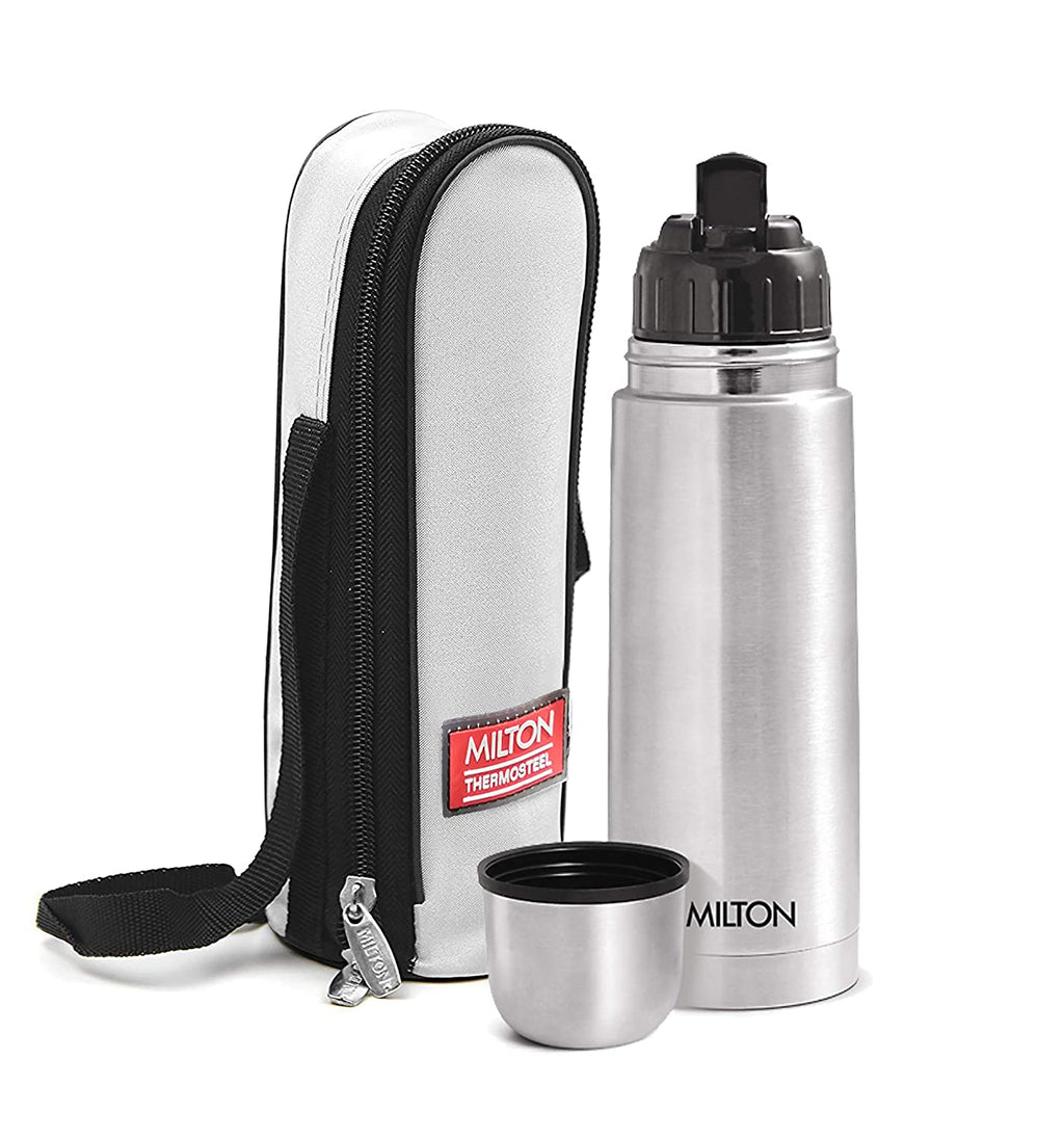 Milton Thermosteel Flip Lid Flask, Silver 500 ml Bottle  (Pack of 1, Silver, Steel)