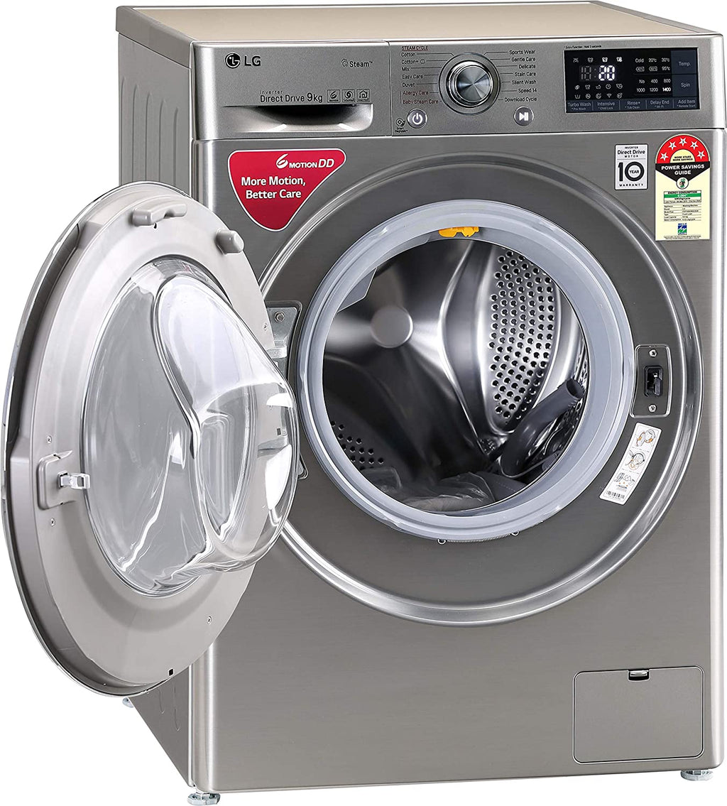 LG 9 kg 5 Star Fully Automatic Front Load with In-built Heater Grey  (FHT1409ZWS)