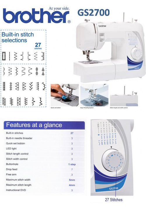 brother GS-2700 Electric Sewing Machine  ( Built-in Stitches 27)