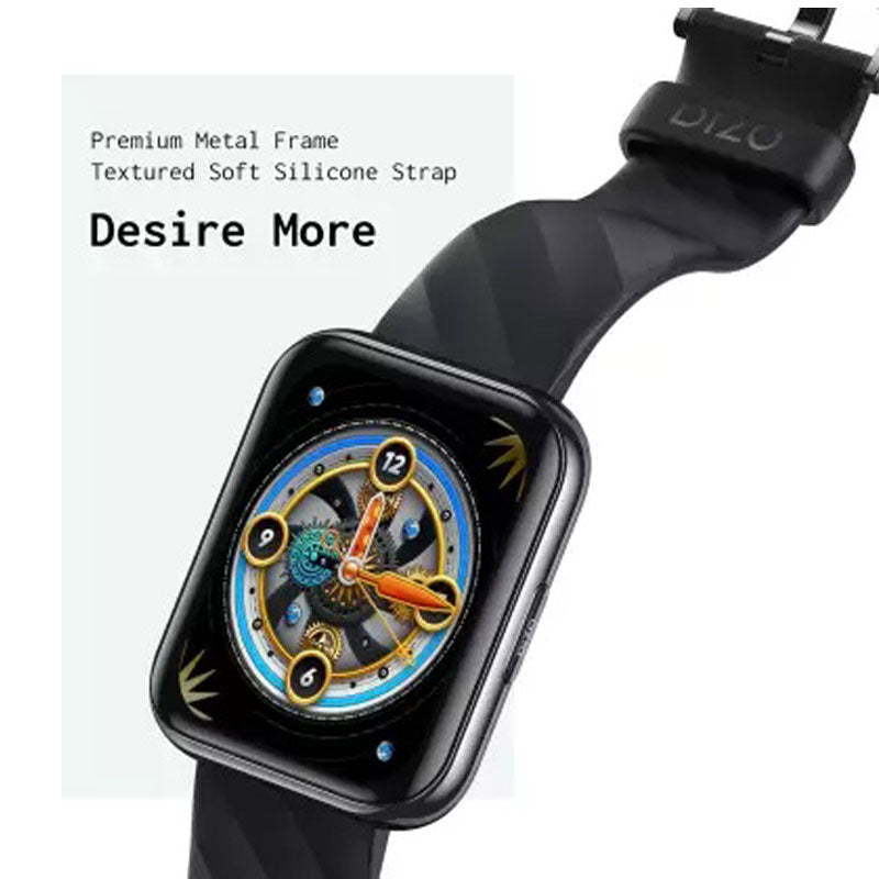 DIZO Watch D 1.8 inch Dynamic display with 550nits brightness  (Black Strap, Free Size)