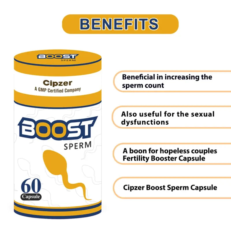 Cipzer Boost Sperm 60 Capsule - Increase Sperm Count CBSP Capsule 60