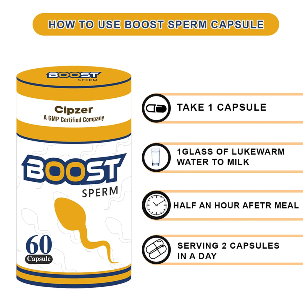 Cipzer Boost Sperm 60 Capsule - Increase Sperm Count CBSP Capsule 60