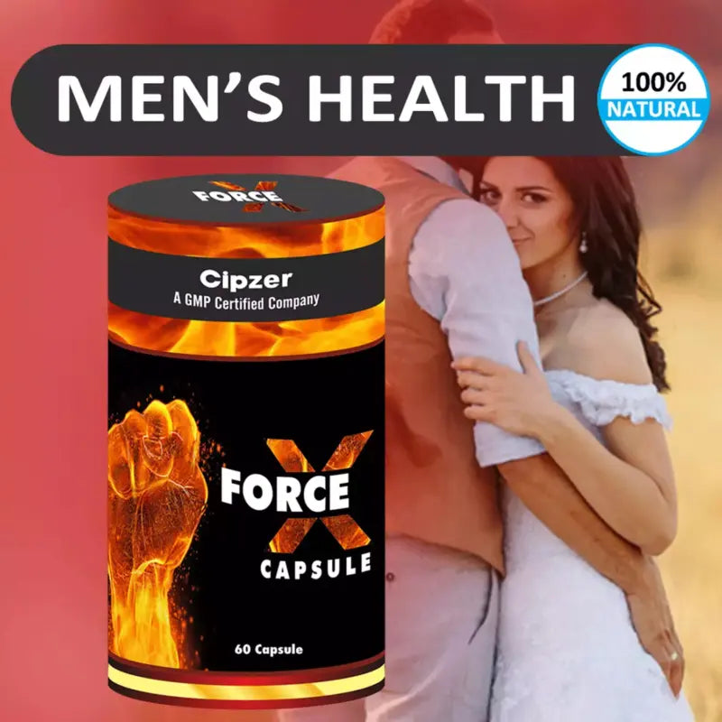 Cipzer Force X Capsule for Strength and Stamina - Vigor & Vitality For Men , 60 Veg Capsules (Pack of 1)