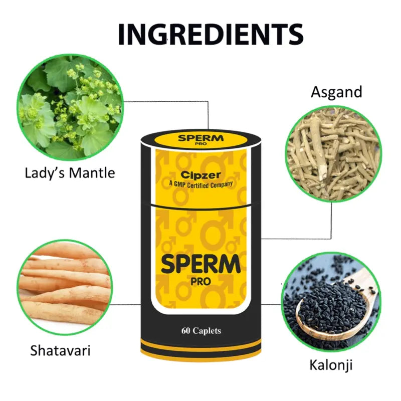 CIPZER Sparm Pro 60 Capsule - Increase Sperm Count - 60 Capsules