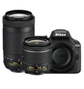 Nikon D3400 DSLR Camera Body with Dual Lens: AF-P DX NIKKOR 18-55 mm f/3.5 - 5.6G VR + AF-P DX NIKKOR 70-300 mm f/4.5 - 6.3G ED VR (16 GB SD Card + Camera Bag) (Black)
