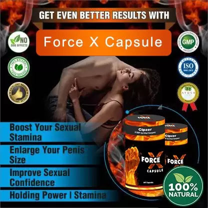 Cipzer Force X Capsule for Strength and Stamina - Vigor & Vitality For Men , 60 Veg Capsules (Pack of 1)